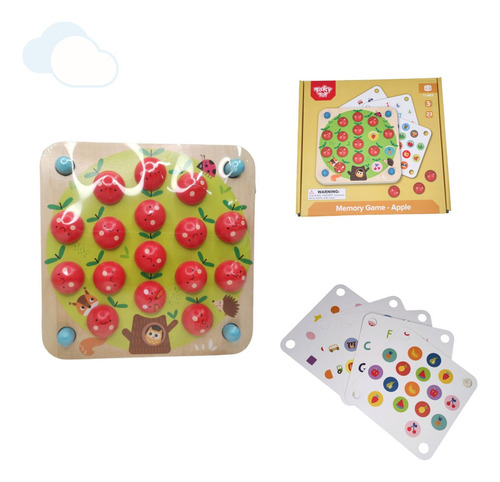 Juego De Memoria Memo De Madera Fruta Manzana