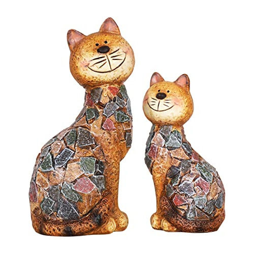 Art Resina Escultura Gato Sonriente Gato Para El Hogar Ofici
