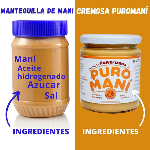 Imagen 2 de 5 de Crema De Maní Puro Maní 470 Grs