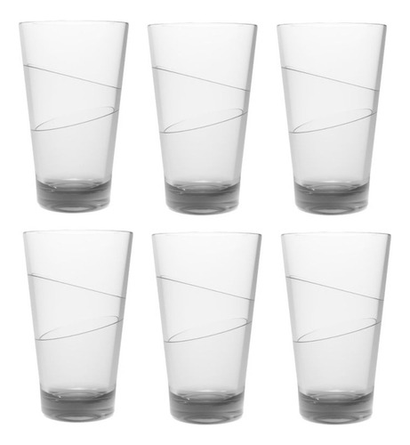 Set X6 Vasos Durax Geo Vidrio Vaso Alto 420ml Sueltos