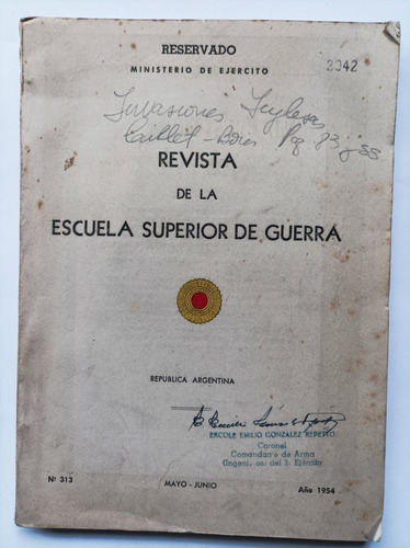 Revista De La Escuela Superior De Guerra Nro 313 - 1954