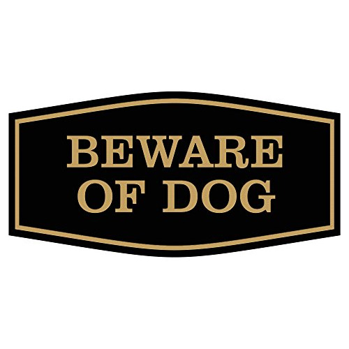 Cartel Con Texto En Inglés «beware Of Dog» De Fancy (negro Y