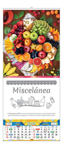 400 Calendario Len Varilla Mediano N Imagen + Santoral Anli