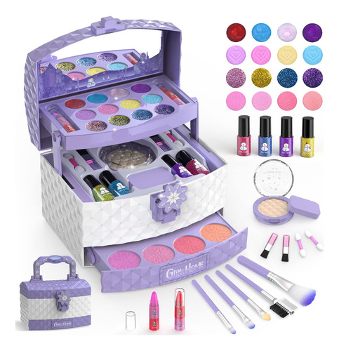 Girlshome Kit De Maquillaje Para Nios, 35 Piezas, Kit De Maq