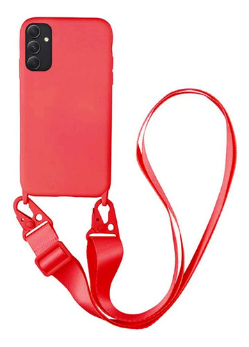 Protector Para Samsung A54 Correa Silicona Rojo 