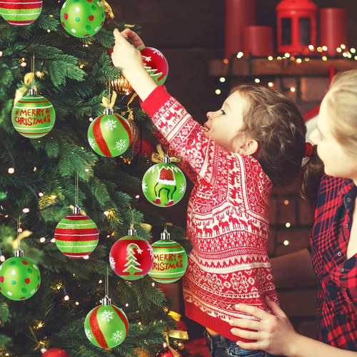 12 Piezas De Adornos De Bolas De Navidad Para Árbol, Colgant