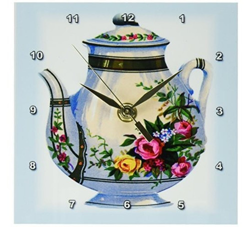 3drose Dc 43813 1 Reloj De Escritorio Estilo Tetera Floral V