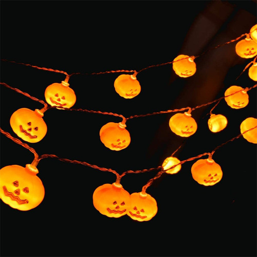 Imagem 5 de 7 de Luzes Halloween Levou Bateria Corda Abóbora Fantasma Lantern