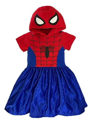 Vestido Marvel Estampado Spiderman