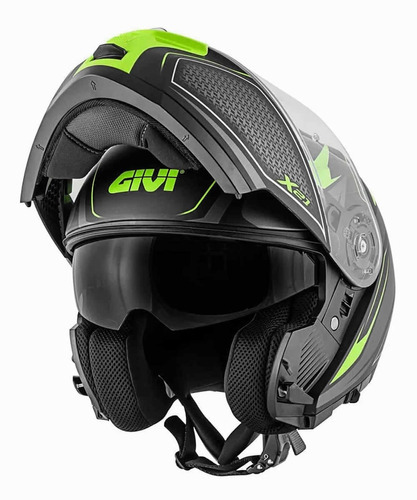 Capacete Givi X21 Shiver Preto Titanium Amarelo Fosco