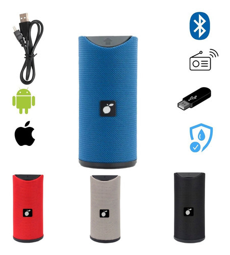 Caixa Caixinha De Som Bluetooth Pequena E Potente Cor Azul