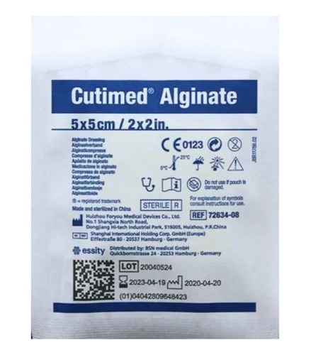 Cutimed Alginate Calcio 5cm X 5cm Un Sobre/ Unidad