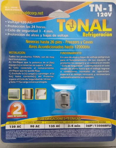 Protector Tonal Refrigeración 120v 12000 Btu