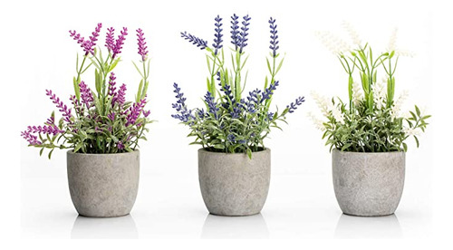 Velener Mini Flores Falsas De Lavanda En Maceta Para