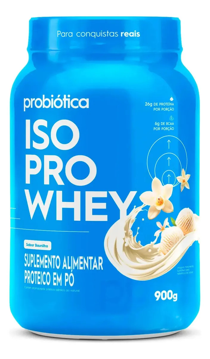 Whey Isolado Iso Pro Whey Protein 900g - Probiótica Sabor Baunilha