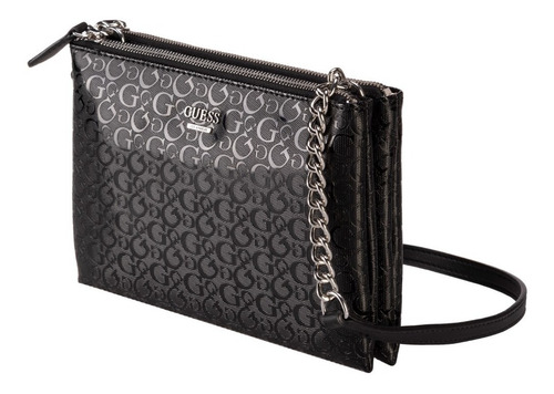 Imagen 1 de 7 de Bolsa Guess Campos Mini Dbl Zip Crossbody Para Mujer