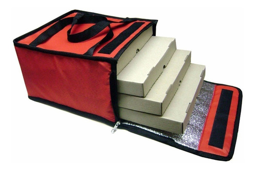 Bolso Termico Delivery Grande 4 Pizzas Rojo Shoppingbike