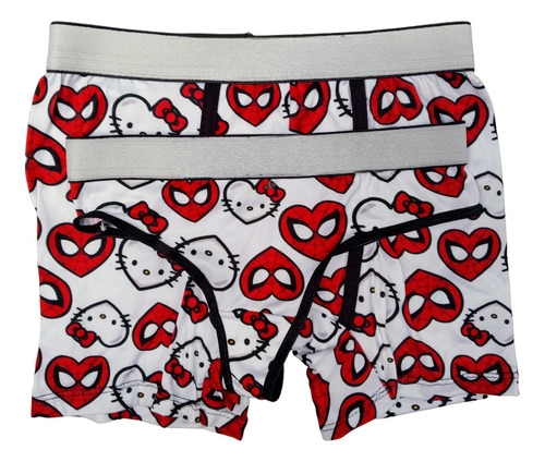 Duo Parejas 14 Febrero Conjunto Boxer Tanga Spiderman Kitty