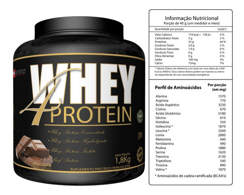 Kit 3 Whey 4 Protein Pro Corps 1,8kg