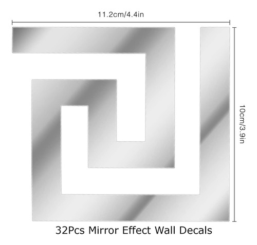 32 Pegatinas De Pared Espejo, Despegar Y Pegar, Bordes ...