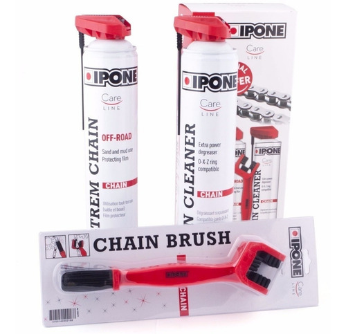 Ipone Kit Off Road Chain Lube Limpia Cadena + Cepillo Cadena