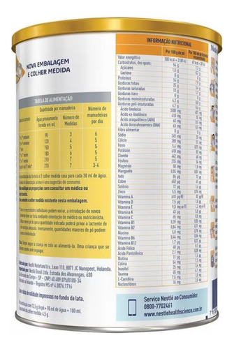 Fórmula Infantil Restrição Lactose Alfaré Nestlé 400g Em Pó