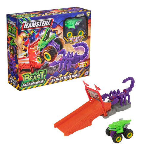 Teamsterz Pista Curva 1 Vehiculo Beast Machines Monster Jaw