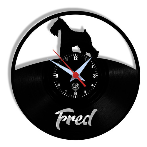 Relógio De Parede Vinil - Personalização Cachorro Schnauzer