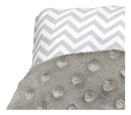Nap-cobija Para Cuna (70x130cm) De Bebé, Algodón-poliéster Color Chevron Gris