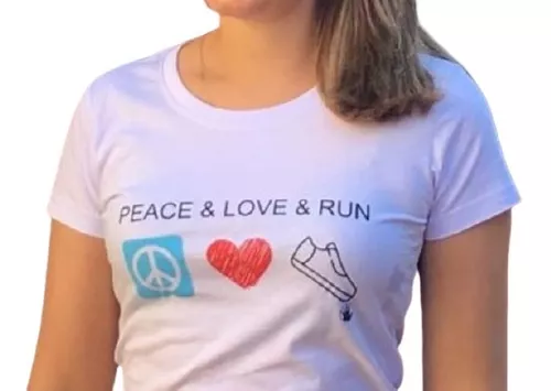 Camiseta Corrida De Rua Algodão Running Peace Love Run