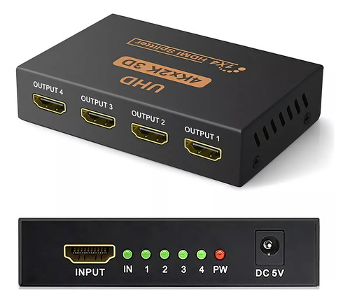 Hdmi Splitter 1 Entrada 4 Salidas,admite 3d,4k1080p/xbox/ps5