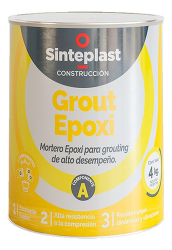 Mortero Componente A Grout Epoxi 4kg Sinteplast Obra