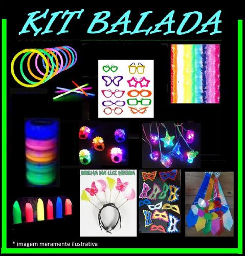Kit Balada Neon 145 Itens Festa Infantil Aniversário Criança