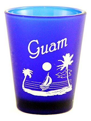 Guam Us Territorio Pacifico Azul Cobalto Shot Glass