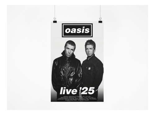 Poster Oasis Banda Live 25 Noel Liam Gira Y River Argentina Negro