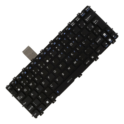 Teclado Netbook Asus Eeepc 1018p 1018pb Sem Frame Abnt2 Ç Cor Preto Idioma Português Brasil