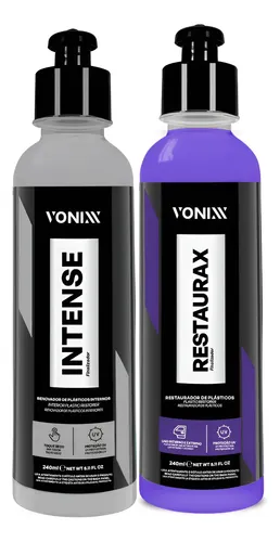 Kit Restaurador Plásticos Automotivo Externo E Interno Vonixx 1 Restaurax 240ml + 1 Intense 240ml