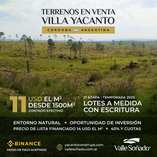 Vendo Terrenos Turísticos Villa Yacanto De Calamuchita. 2°et