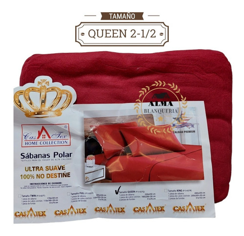 Imagen 1 de 1 de Sábanas De Invierno Polar Queen Size 2- 1/2 Casatex Premium