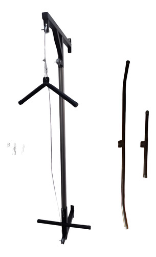 Polea Doble Pared Negra + Barras Para Dorsal Y Remo