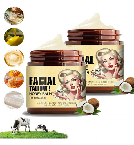 2pcs Crema Para Cuidado Piel De Sebo De Res,crema Facial Con