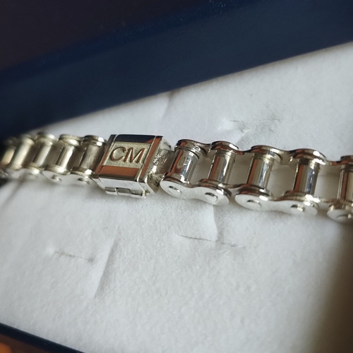 Pulsera Cadena De Bicicleta, Pulsera De Plata 925 Diámetro 0.6 cm Largo 18 cm