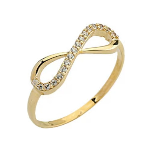 Anel Aparador Feminino Ouro Infinito Diamantes Brilhante