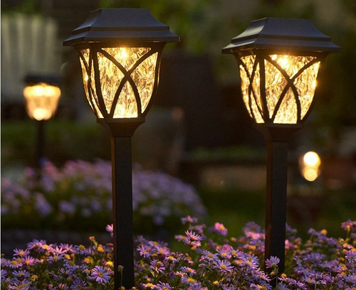Kit 6 Iluminación Solar Para Path Yard Lawn Lámpara De Luz S