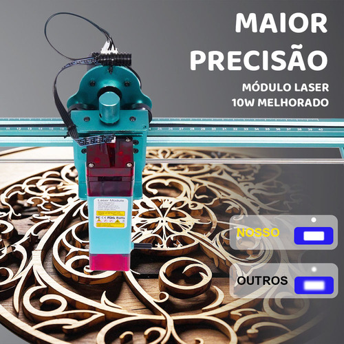Gravadora Impressora Laser Cnc 40x40cm 10w Ankisub L10 Corte E Gravação Precisa Para Madeira Acrílico Couro Compatível Com Lightburn E Lasergrbl