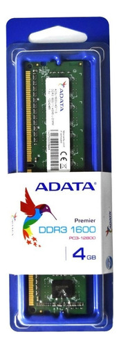 Memoria RAM Premier color verde  4GB 1 Adata ADDU1600W4G11-S