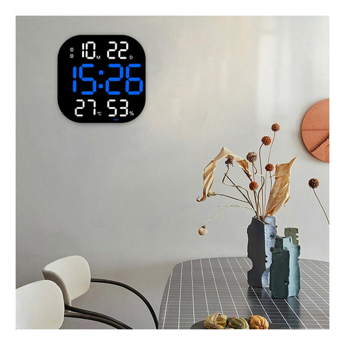 1 Reloj De Pared Digital Moderno Con Temperatura, Azul
