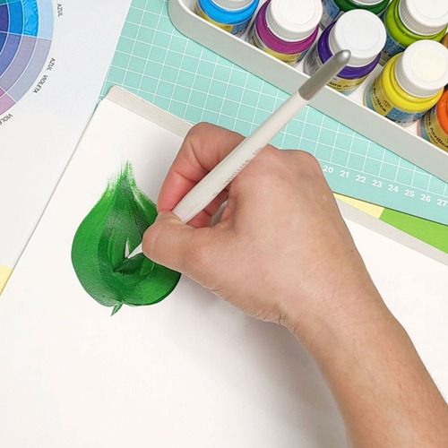 Pincel Plano P Pintura Acrílica Barrilito, Calibre 6- 12 Pz Cerdas Marrón
