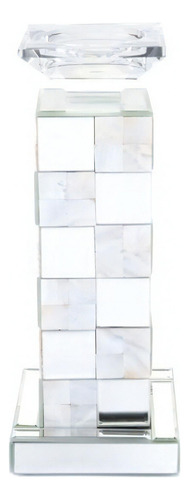 Portavela Modelo Squares Chico - Plata Këssa Muebles Color Vidrio