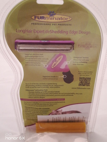 Cepillo Furminator Gatos Talla L Pelo Largo Mas De 10 Lbs